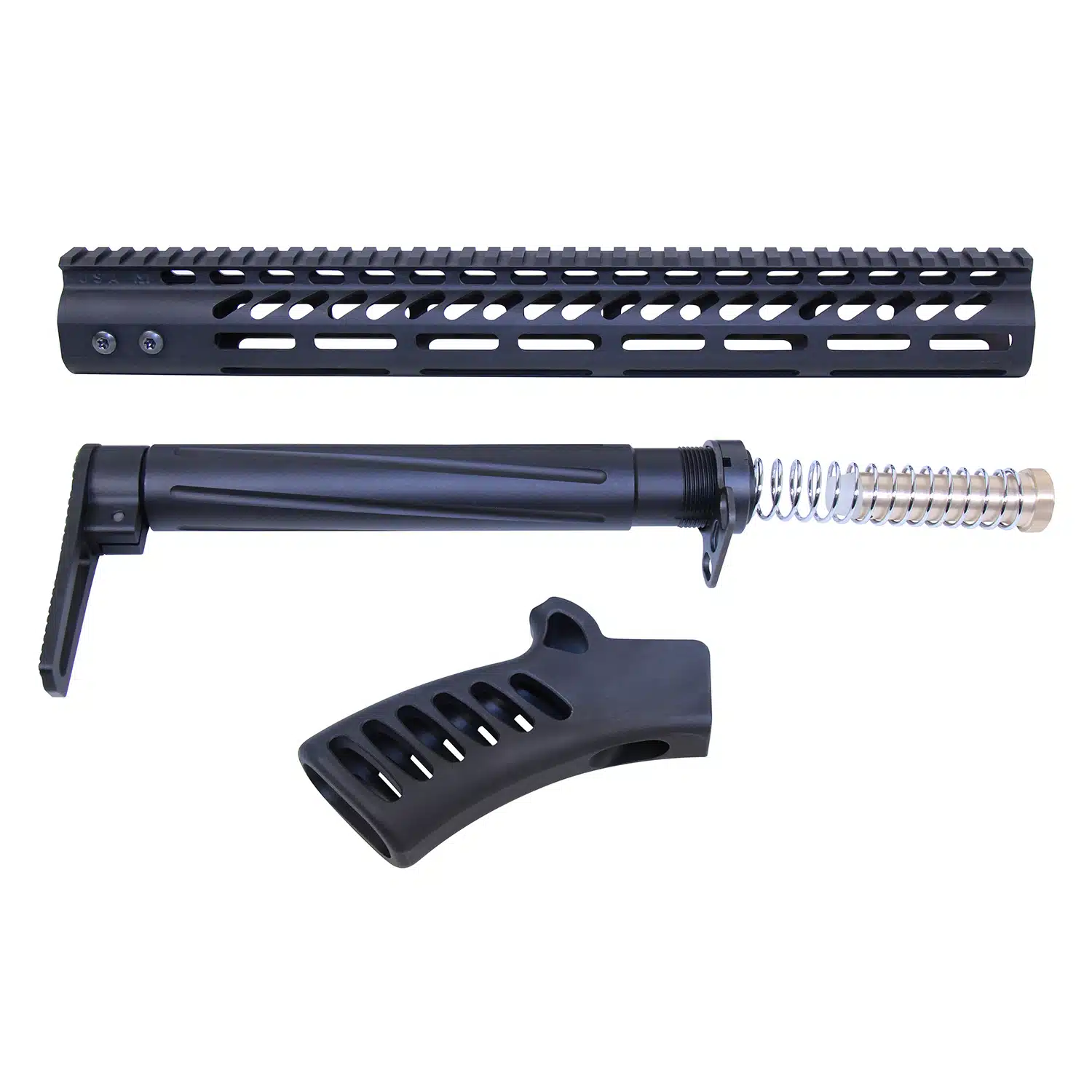 AR-15 Ultra Furniture Set in Anodized Black, NY/CA Compliant.