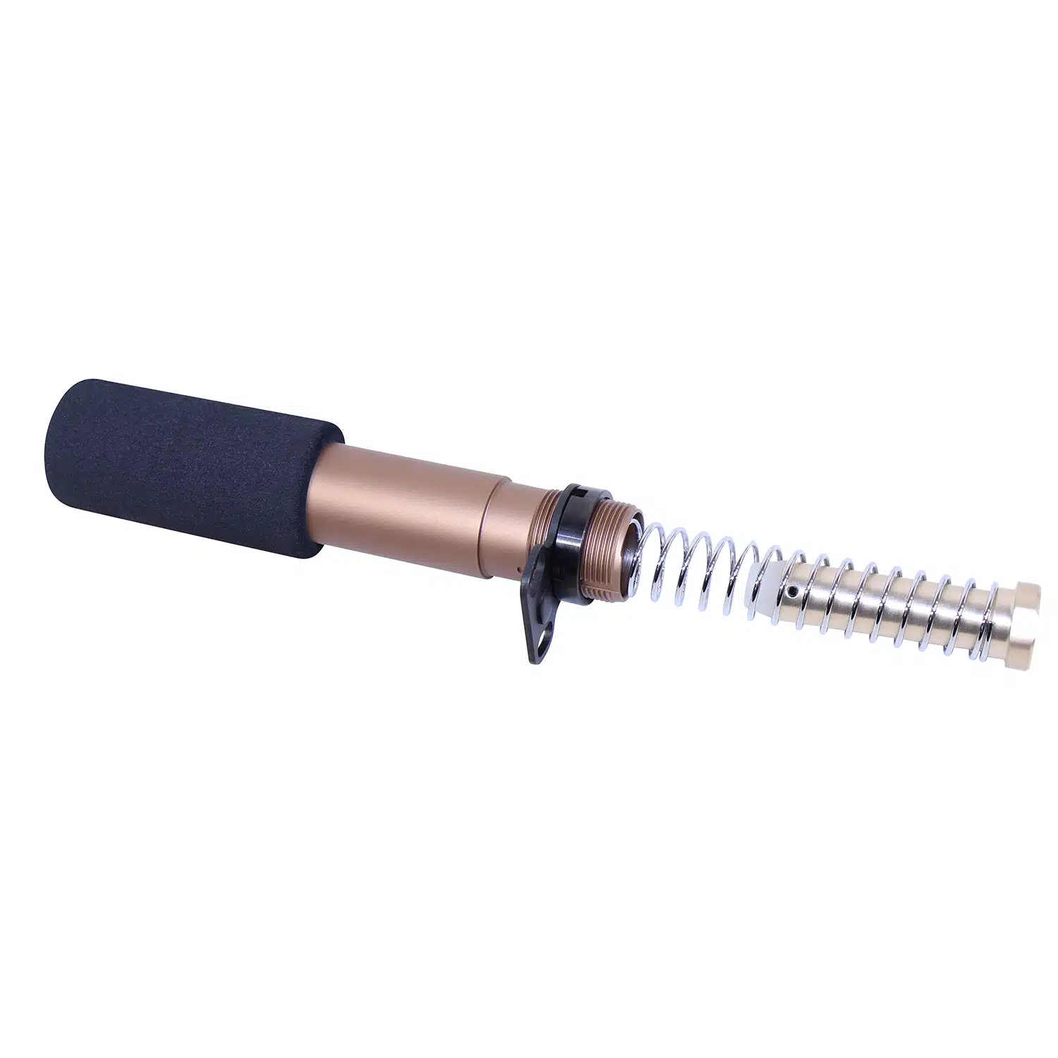 AR-15 Pistol Buffer Tube Kit in Anodized Bronze with foam cover and spring