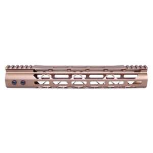 12-inch bronze AR-15 skeletonized M-LOK handguard with Picatinny rail.