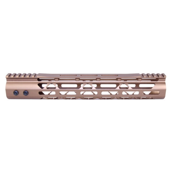 12-inch bronze AR-15 skeletonized M-LOK handguard with Picatinny rail.