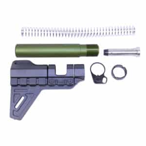 AR-15 Pistol Brace Kit with Buffer Tube and Springs in Anodized Green.