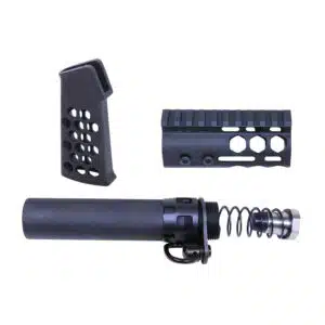 AR-15 Micro Honeycomb Pistol Furniture Set in Anodized Black