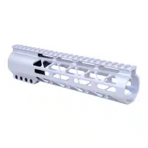 9 AR-308 M-LOK Handguard, Diamond Series, Free Floating with Top Rail, Anodized Clear.