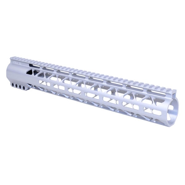 AR-308 15 Diamond Series M-LOK Handguard, Anodized Clear with Venting Cutouts.