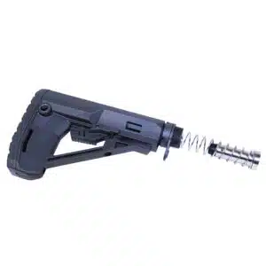 AR .308 Cal T.B.S. Tactical Breacher Stock with buffer tube, chrome recoil spring, and end plate