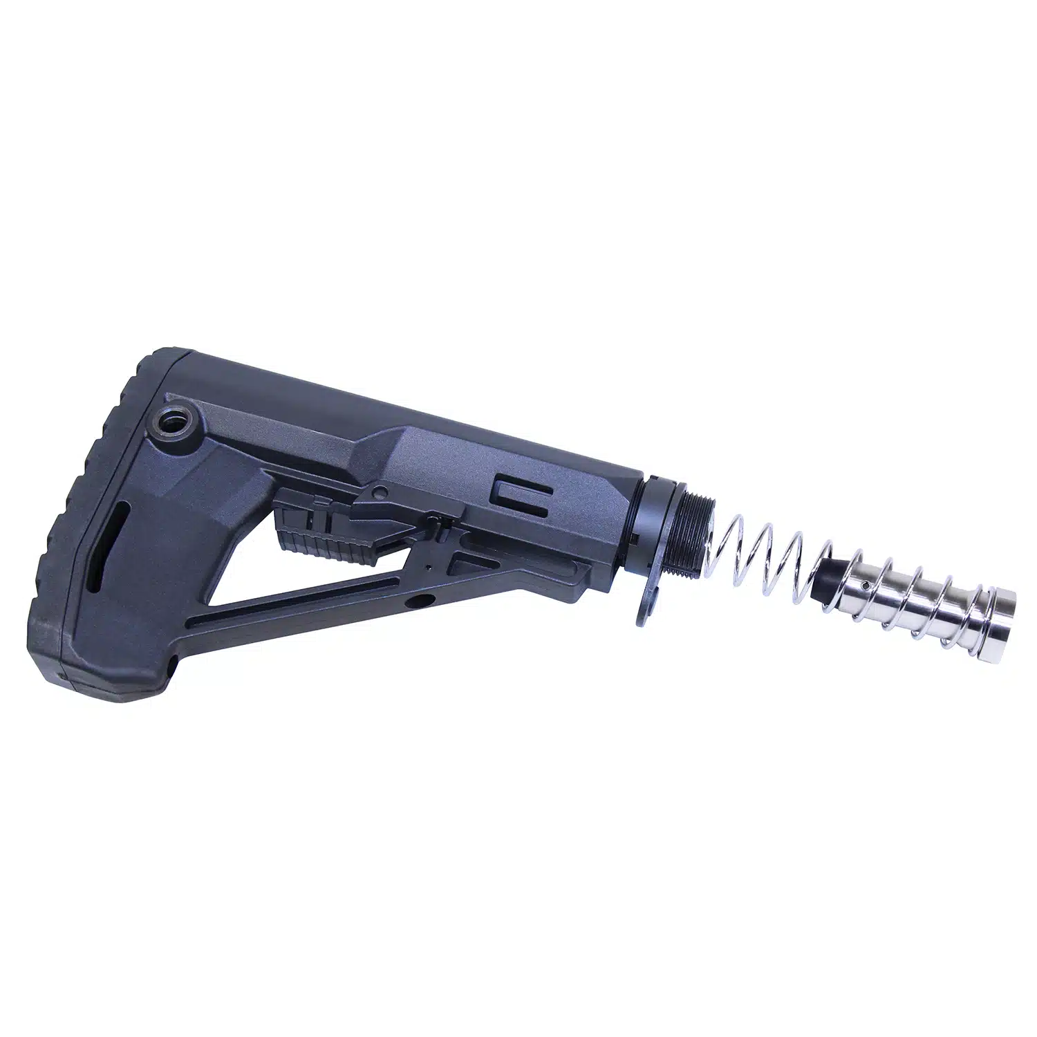 AR .308 Cal T.B.S. Tactical Breacher Stock with buffer tube, chrome recoil spring, and end plate