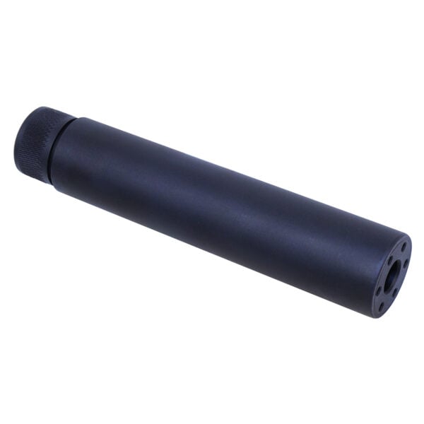 AR-15 6.0 inch black anodized fake suppressor for tactical use.