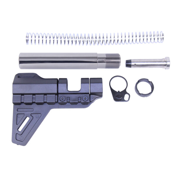 AR-15 Micro Breach Pistol Brace Kit in Black Chrome