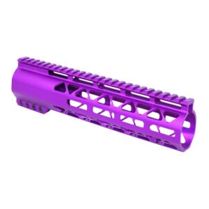 10-inch AR-308 purple anodized handguard with M-LOK and Picatinny rail.