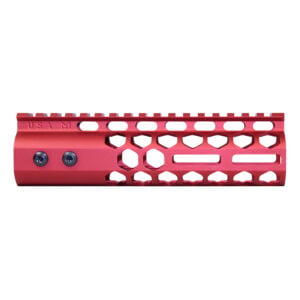 Vibrant red 7 Air Lite Honeycomb M-LOK handguard with monolithic top rail.