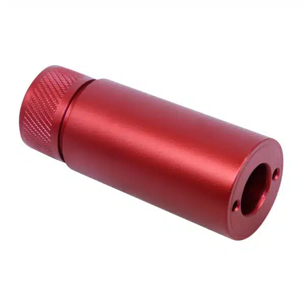 Red anodized AR-308 fake suppressor for .308/300 Blackout caliber, 3 inches.