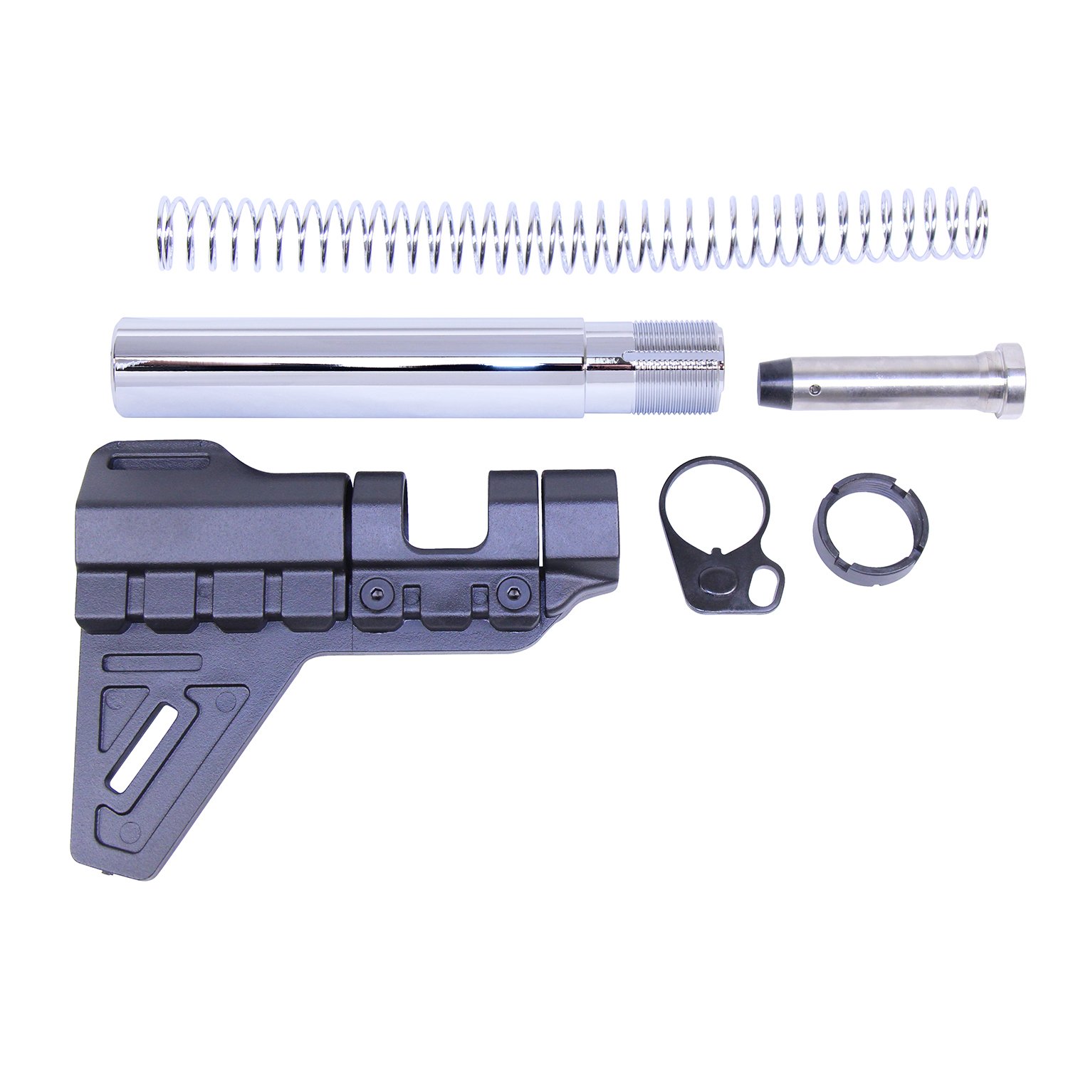 AR-15 Micro Breach Pistol Brace Kit in Chrome