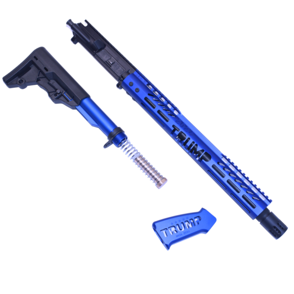 AR-15 5.56 Rifle Upper Set with collapsible stock "Trump 2024" in Anodized Blue