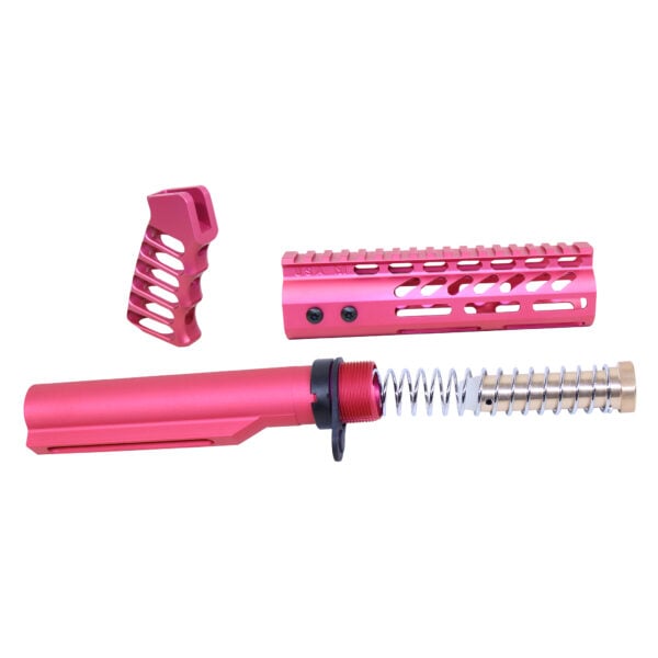 AR-15 7" Pistol Pistol Brace Build Kit With Milspec Buffer Tube in Anodized Rose