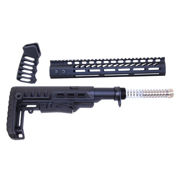 AR-15 Ultralight black furniture set with stock, handguard, and grip.