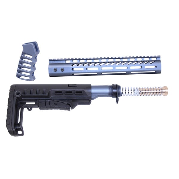 AR-15 Ultralight Furniture Set with handguard, stock, and grip in anodized grey.