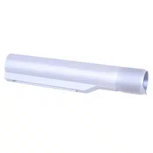 Anodized Clear AR-15 Mil-Spec Gen 2 Buffer Tube with threaded end and guide rail