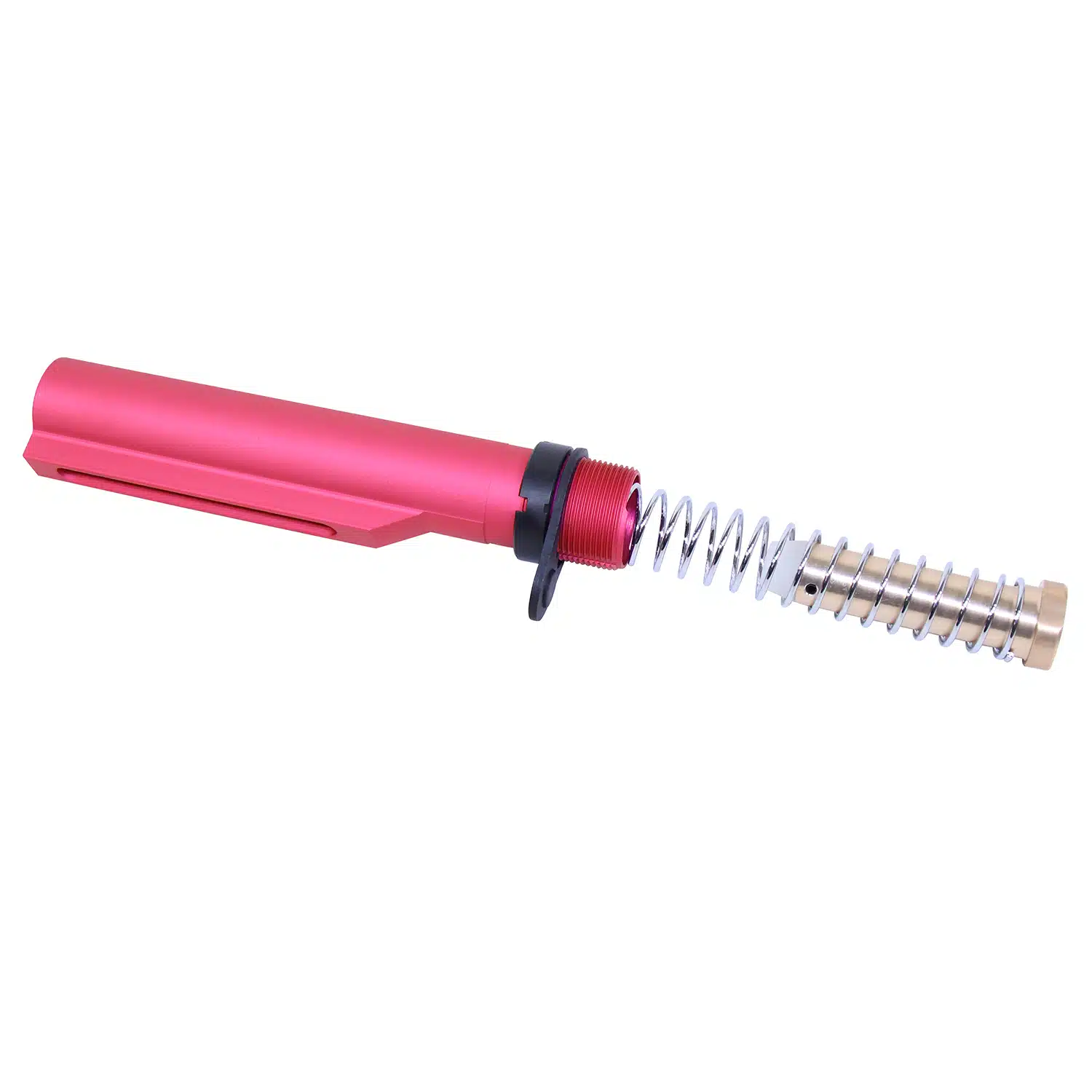 AR-15 Mil-Spec Buffer Tube Set in Anodized Rose finish with spring and CAR buffer