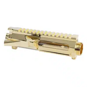 24 Ct Gold Plated AR-15 Billet Upper Receiver with Picatinny rail
