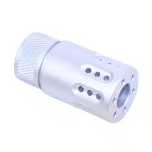 Unfinished aluminum AR15 slip over barrel shroud with multi port muzzle brake