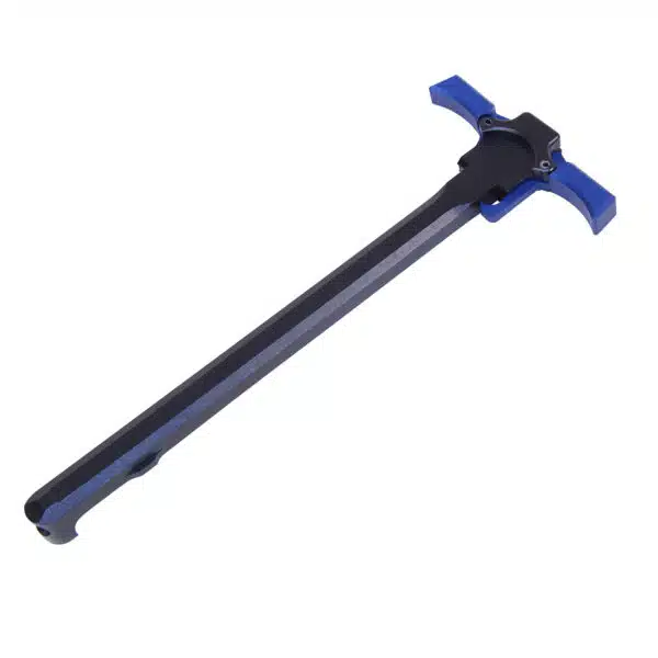 AR-15 Ambidextrous Quick Engage Charging Handle Black With Blue Handles