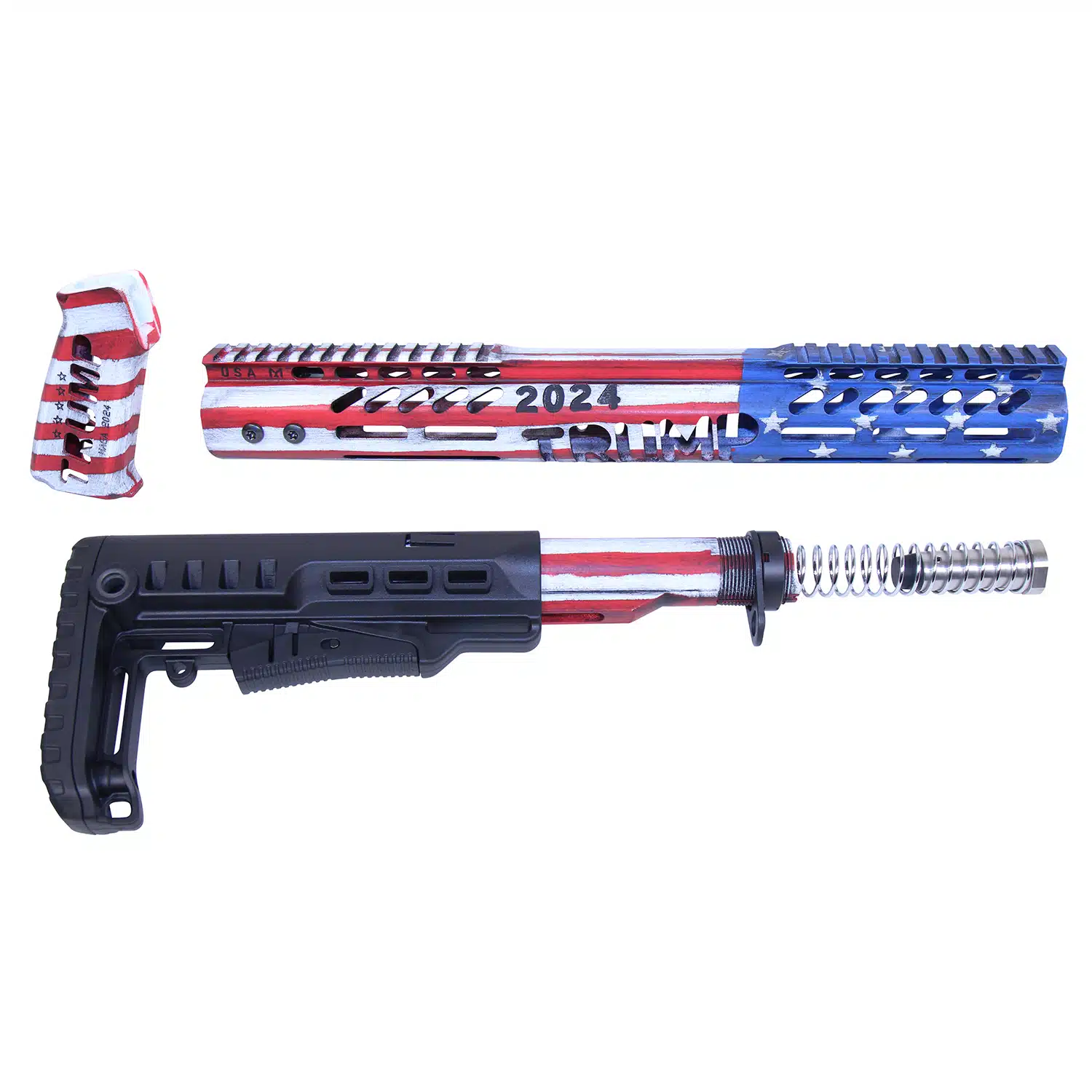 AR .308 Trump Series furniture set with Cerakote Battleworn finish