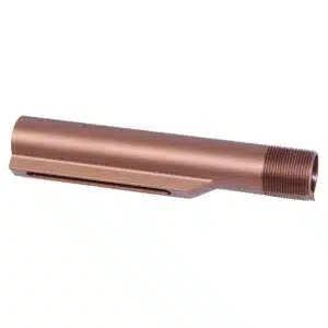 Anodized Bronze AR-15 Mil-Spec Gen 2 buffer tube with threaded end and detent notch