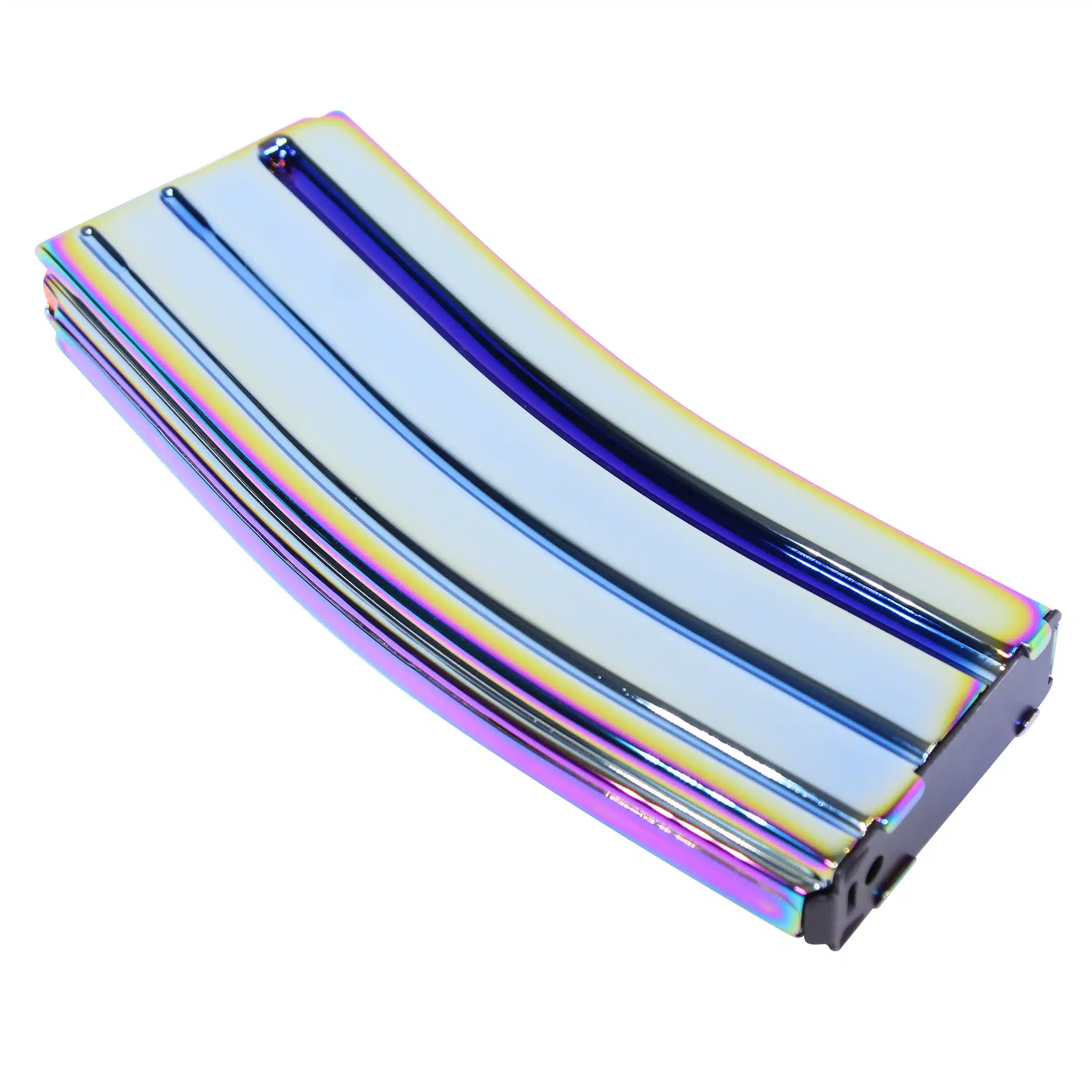 AR 5.56 Cal Aluminum 30 Rnd Mag With Anti-Tilt Follower in High Polish RPVD Gloss