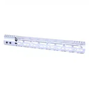 15 inch MOD LITE Skeletonized handguard with monolithic top rail in Anodized Clear finish