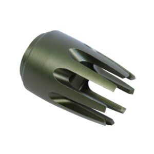 AR15 Claw Green Anodized Multi-Prong Flash Hider for Recoil Management.