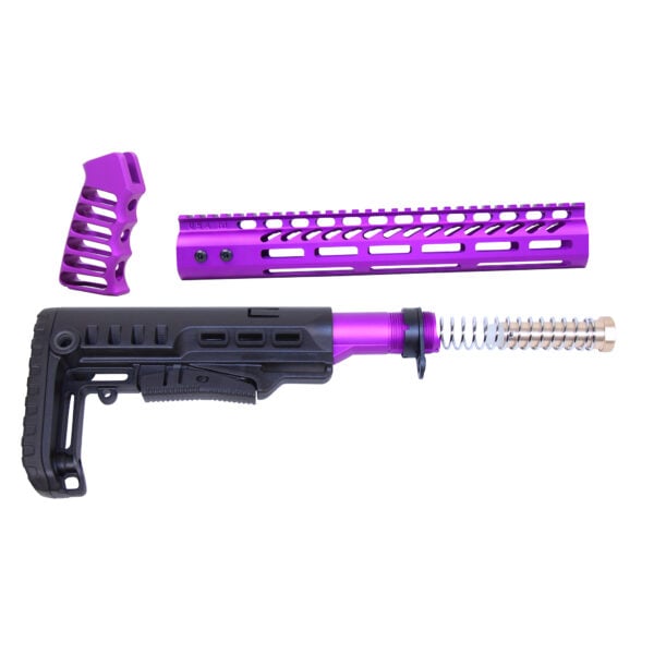 AR-15 Ultralight purple furniture set featuring stock, barrel guard, and grip.