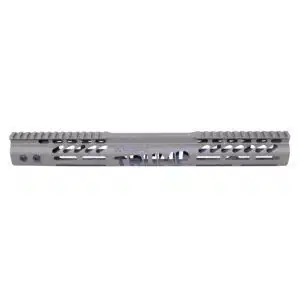Flat Dark Earth 15-inch M-LOK handguard with monolithic top rail and Trump Series engraving