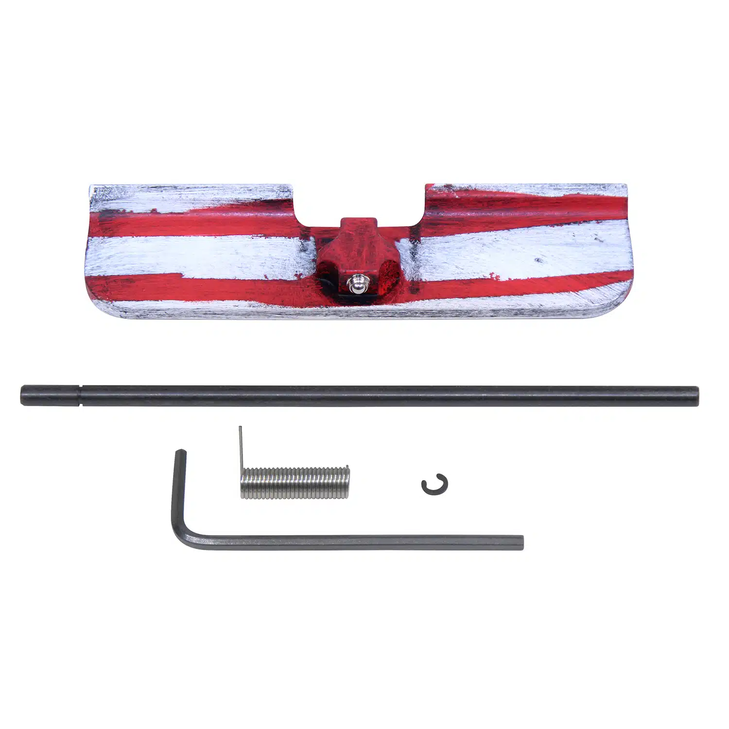 AR-15 Ejection Port Dust Cover Assembly Gen 3 with Cerakote Battleworn Finish, rod, spring, and clip