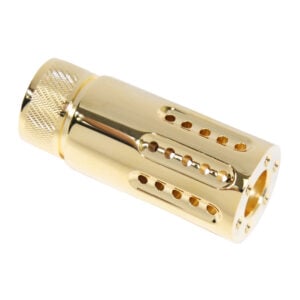 AR-15 Micro Slip Over Barrel Shroud With Multi Port Muzzle Brake (24 Ct Gold Plated)