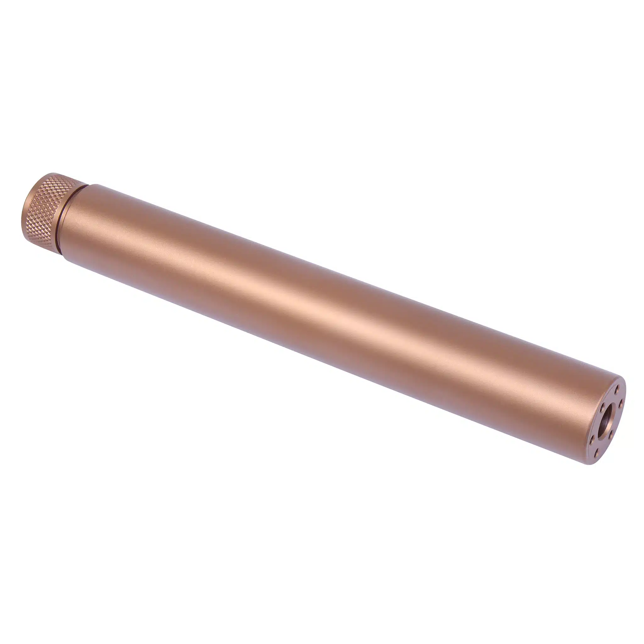 Anodized Bronze barrel extension for AR-15, 9-inch total length, T6 aluminum construction
