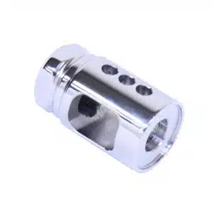 High Polish Steel AR15 Micro Compensator with side slot and top porting holes