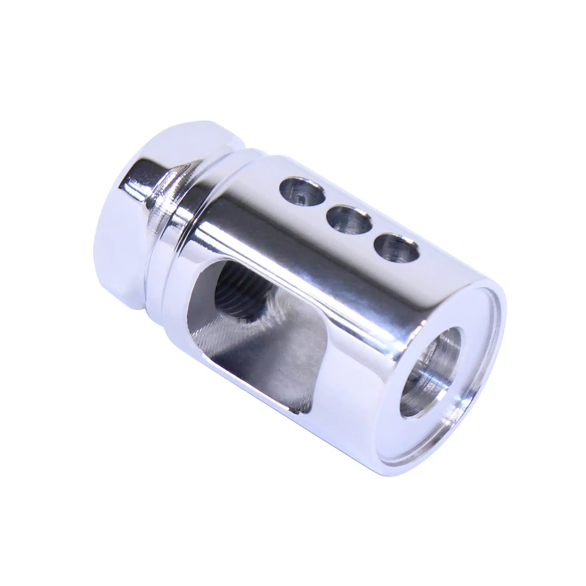 High Polish Steel AR15 Micro Compensator with side slot and top porting holes