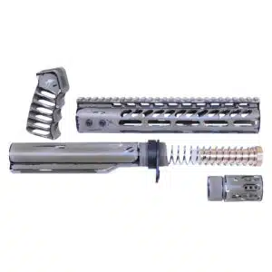 Flat Dark Earth Sketch AR-15 pistol brace build kit with Milspec buffer tube, handguard, and muzzle brake