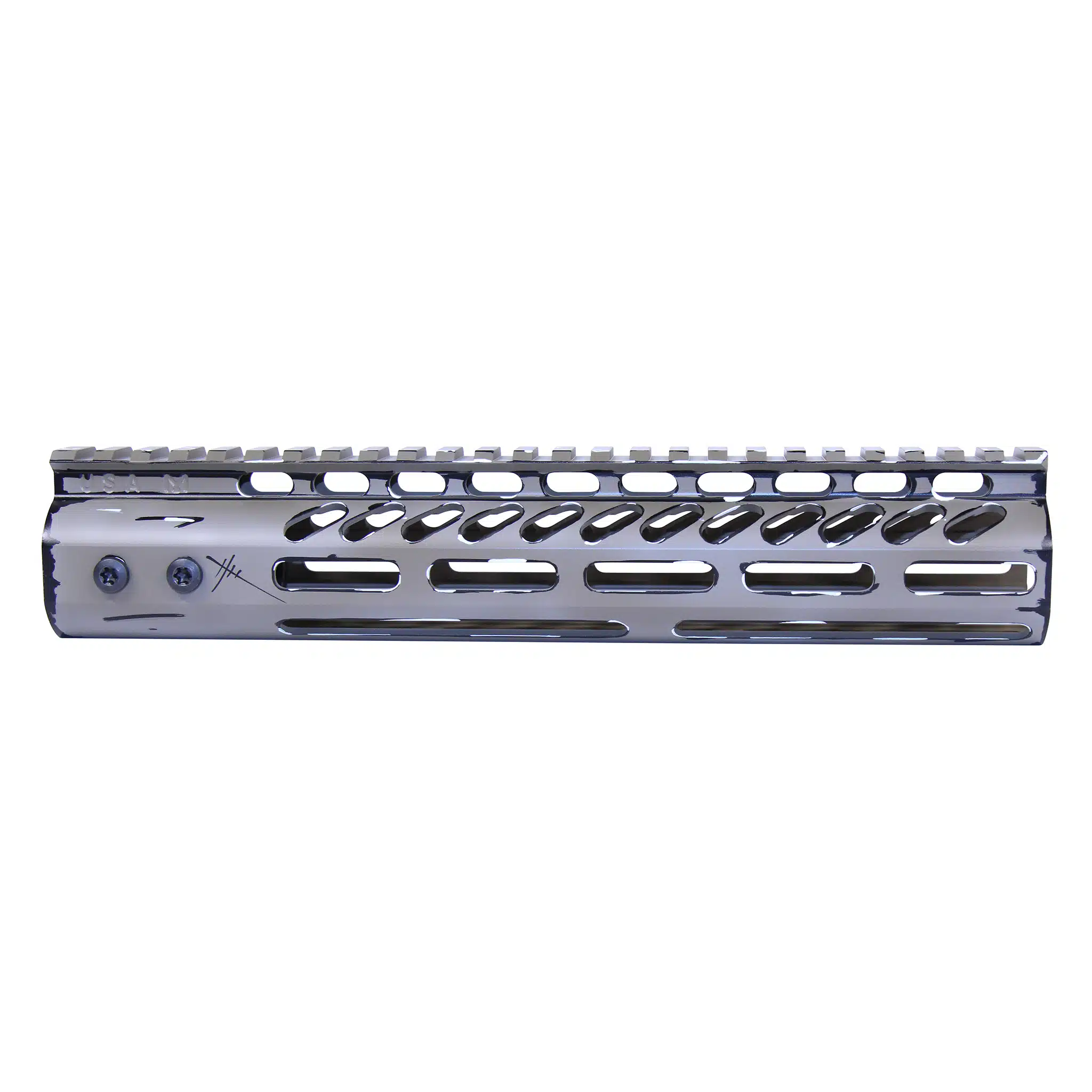 10 inch M-LOK handguard with Flat Dark Earth Sketch Cerakote finish and top Picatinny rail