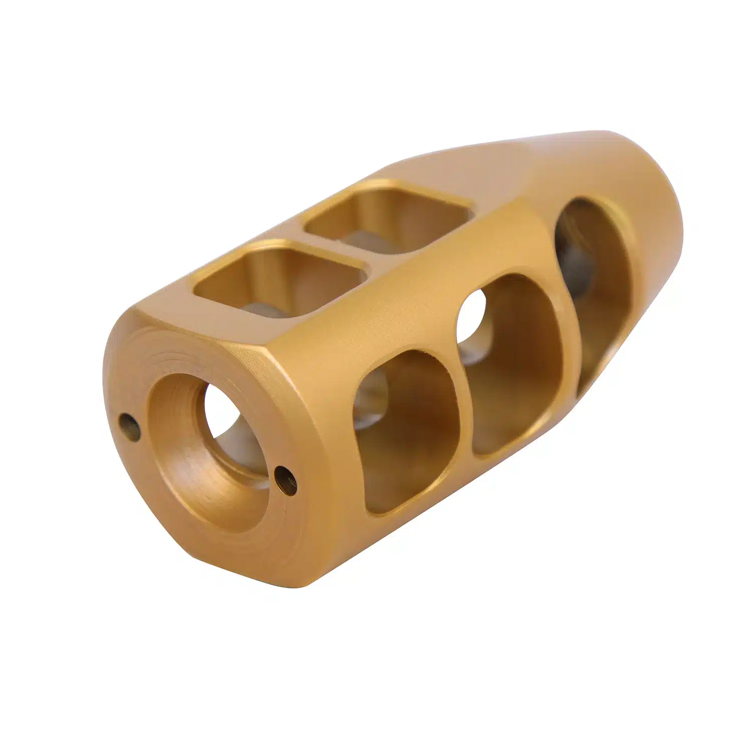 Tin coated AR-15 multi port compensator Gen 2 with side and top ports