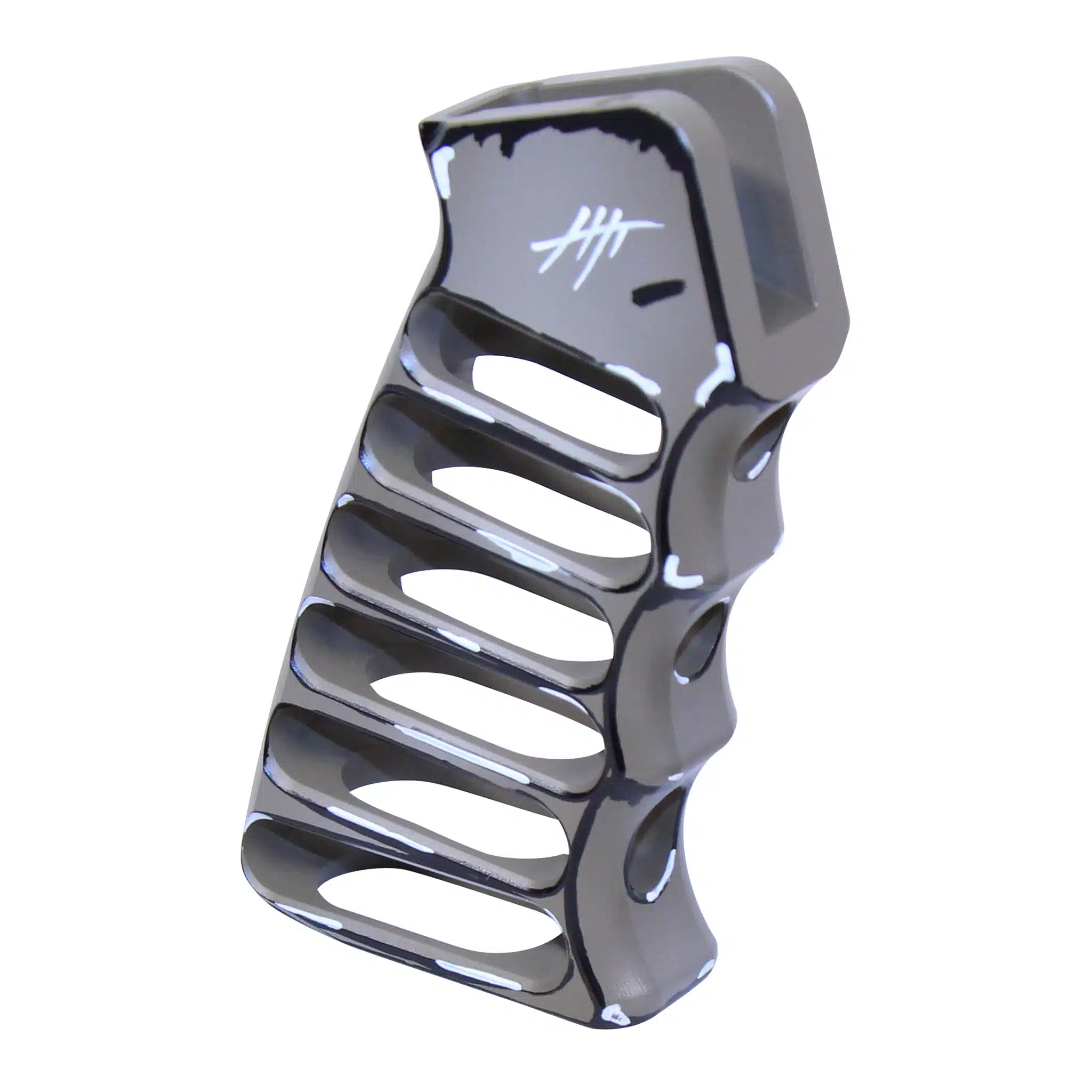 Flat Dark Earth AR-15 pistol grip with skeletal design and Sketch finish