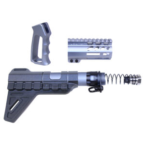 AR-15 Micro Pistol Furniture Set With Brace (Anodized Grey)