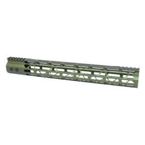 15" MOD LITE Skeletonized  Series M-LOK Free Floating Handguard With Monolithic Top Rail (Anodized Green)