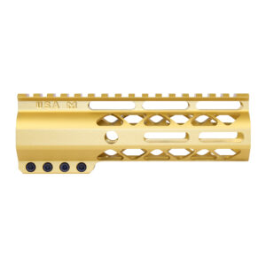 6.75" AIR-LOK Series M-LOK Compression Free Floating Handguard With Monolithic Top Rail (Anodized Gold)