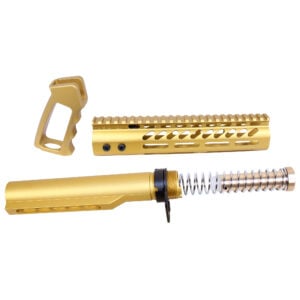 AR-15 Ultra Pistol Furniture Set With Milspec Buffer Tube (Anodized Gold)