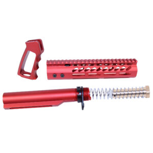 AR-15 Ultra Pistol Furniture Set With Milspec Buffer Tube (Anodized Red)
