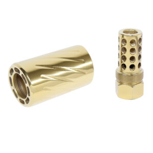 AR 300 Blackout Muzzle Comp With Qd Blast Shield (High Polished Tin Coated)