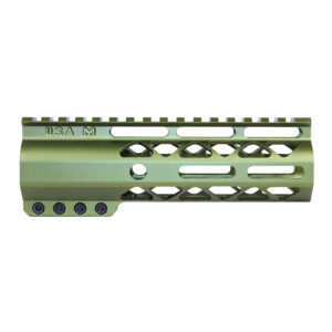 6.75" AIR-LOK Series M-LOK Compression Free Floating Handguard With Monolithic Top Rail (Anodized Green)