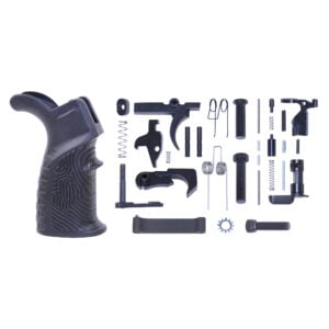 AR-15 Complete Lower Parts Kit With Rubber T37 Textured Pistol Grip