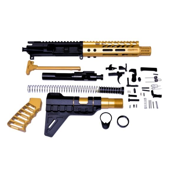 AR-15 5.56 Commander Series Pistol Complete Upper Kit in Anodize Gold